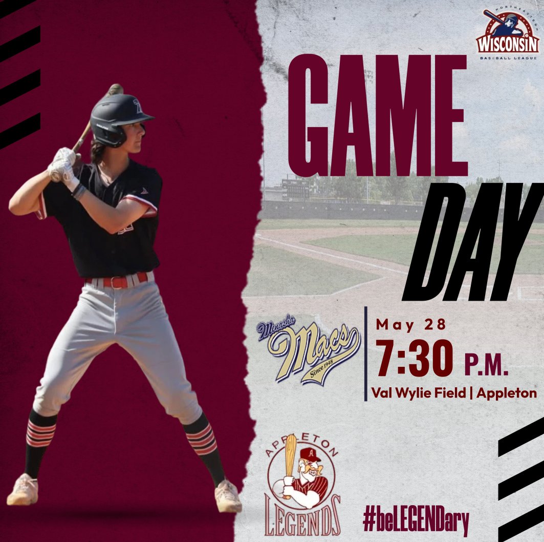 AppletonLegends's tweet image. HOME OPENER TONIGHT!

NON-LEAGUE GAME

🆚 @MenashaMacs 
🕣 7:30 First Pitch
🏟️ Val Wylie Field, USA Sports Complex

#beLEGENDary
