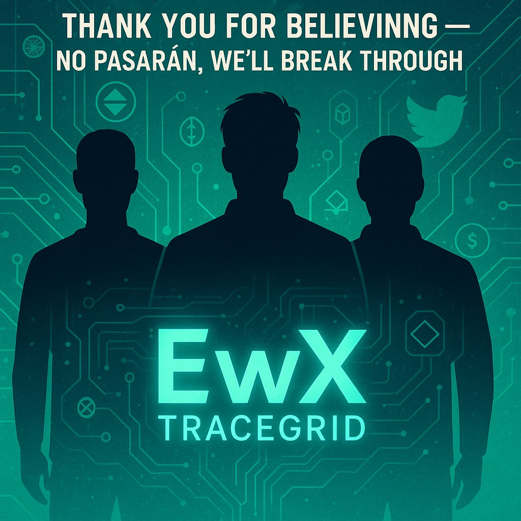 EWX:TraceGrid (@ewxcoin) on Twitter photo Just realized something amazing!
Turns out, legends like <a href="/55ji__/">Ava Crypto</a>, @5IIIIO, and <a href="/cryptoprof93/">Crypto Professor</a> are already here with <a href="/EWXCoin/">EWX: TraceGrid</a>!
Honestly, your support means a lot. I might have missed it at first, but it really boosts my drive to keep building.
#EwX #CryptoCommunity Just realized something amazing!
Turns out, legends like <a href="/55ji__/">Ava Crypto</a>, @5IIIIO, and <a href="/cryptoprof93/">Crypto Professor</a> are already here with <a href="/EWXCoin/">EWX: TraceGrid</a>!
Honestly, your support means a lot. I might have missed it at first, but it really boosts my drive to keep building.
#EwX #CryptoCommunity