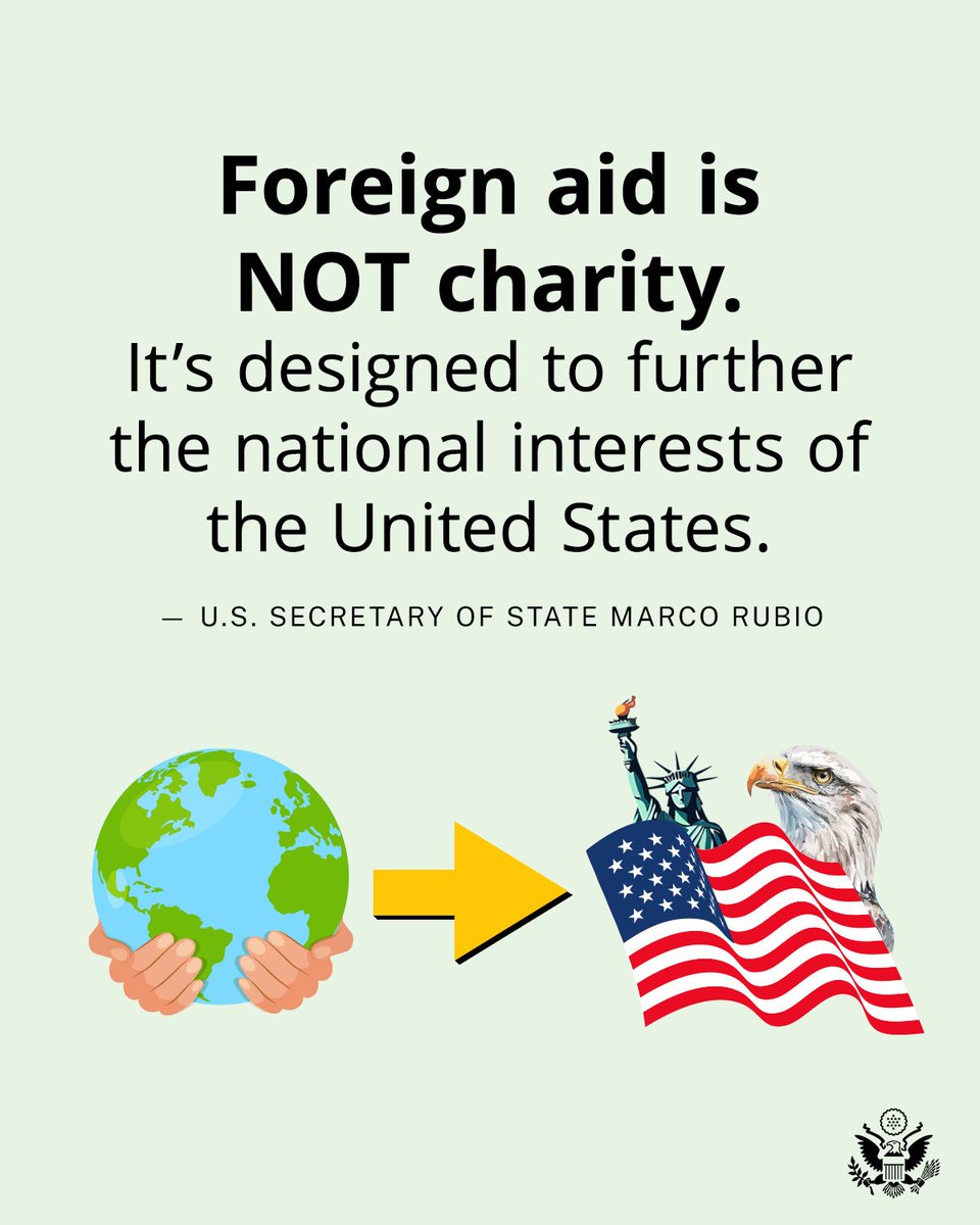 Department of State (@statedept) on Twitter photo “Foreign aid has to be geared towards our national interests. We need to design a State Department that delivers on that.” — <a href="/SecRubio/">Secretary Marco Rubio</a> “Foreign aid has to be geared towards our national interests. We need to design a State Department that delivers on that.” — <a href="/SecRubio/">Secretary Marco Rubio</a>