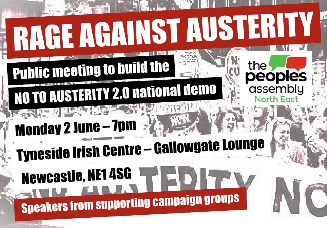 This meeting on Monday is organised by ⁦<a href="/pplsassembly/">People's Assembly</a>⁩ in the North East

<a href="/ucu/">UCU</a> members may wish to attend