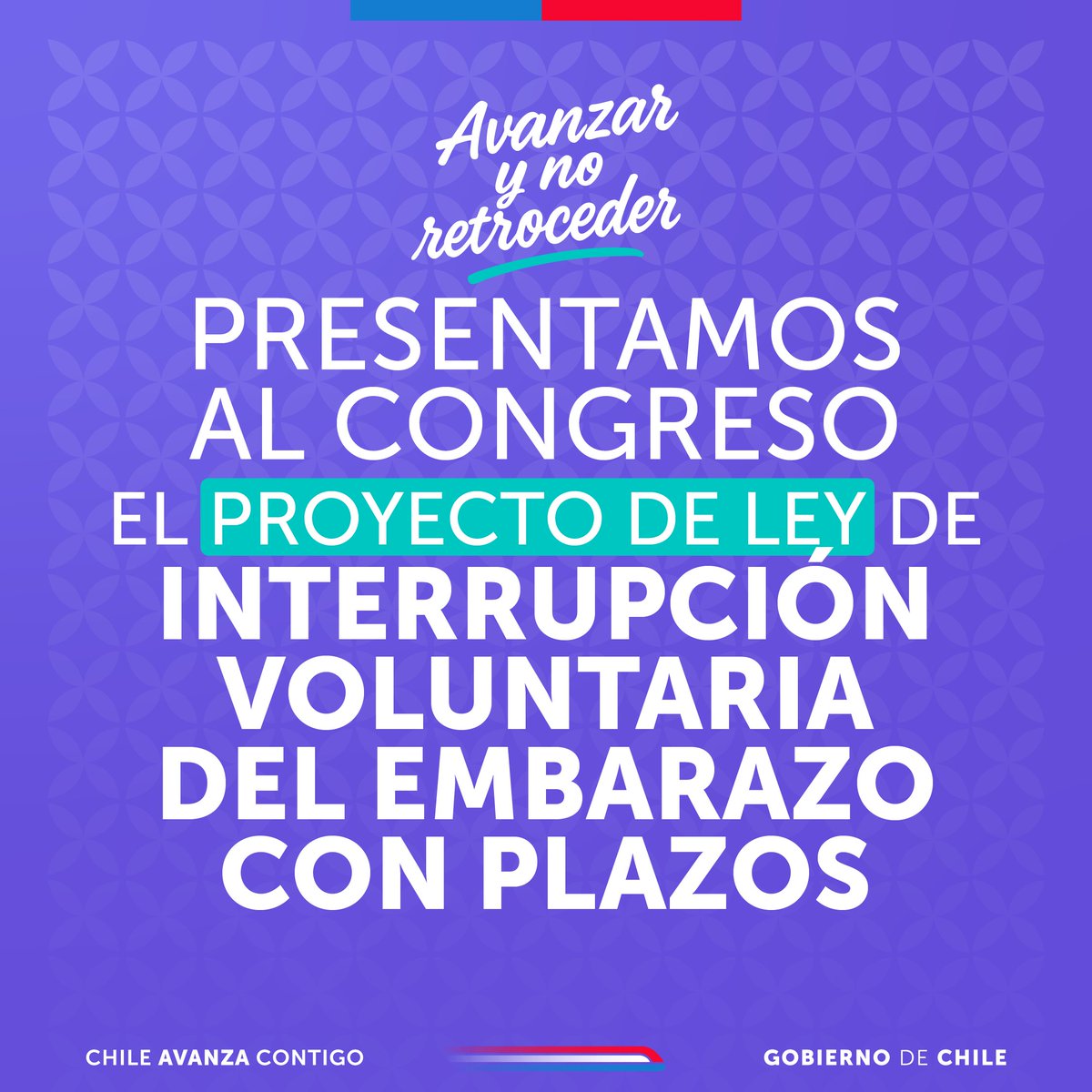 Seremi Mujer y Equidad de Género Los Ríos (@mmeg_losrios) on Twitter photo Nuestro compromiso es avanzar y no retroceder. Por eso hoy como <a href="/GobiernodeChile/">Gobierno de Chile</a> presentaremos al Congreso el proyecto de ley de #AbortoConPlazos para que sea discutido democráticamente. Nuestro compromiso es avanzar y no retroceder. Por eso hoy como <a href="/GobiernodeChile/">Gobierno de Chile</a> presentaremos al Congreso el proyecto de ley de #AbortoConPlazos para que sea discutido democráticamente.