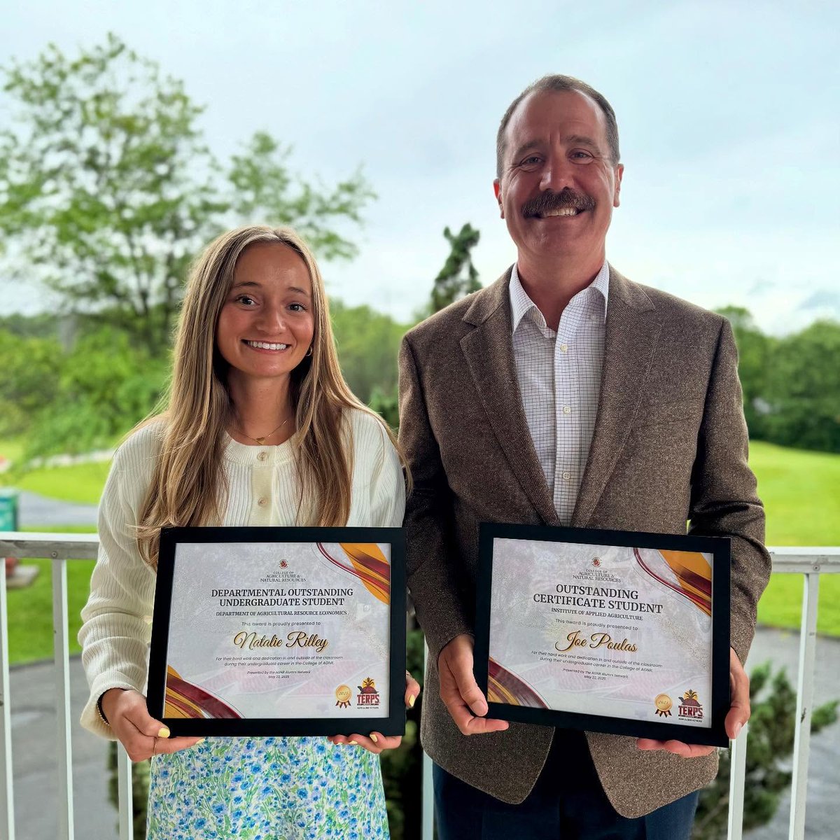 We are thrilled to honor two of our outstanding IAA graduates, Joe Poulas, recognized as the Overall Outstanding Certificate Student, and Natalie Rilley, awarded as the AREC Outstanding Student! 🌟