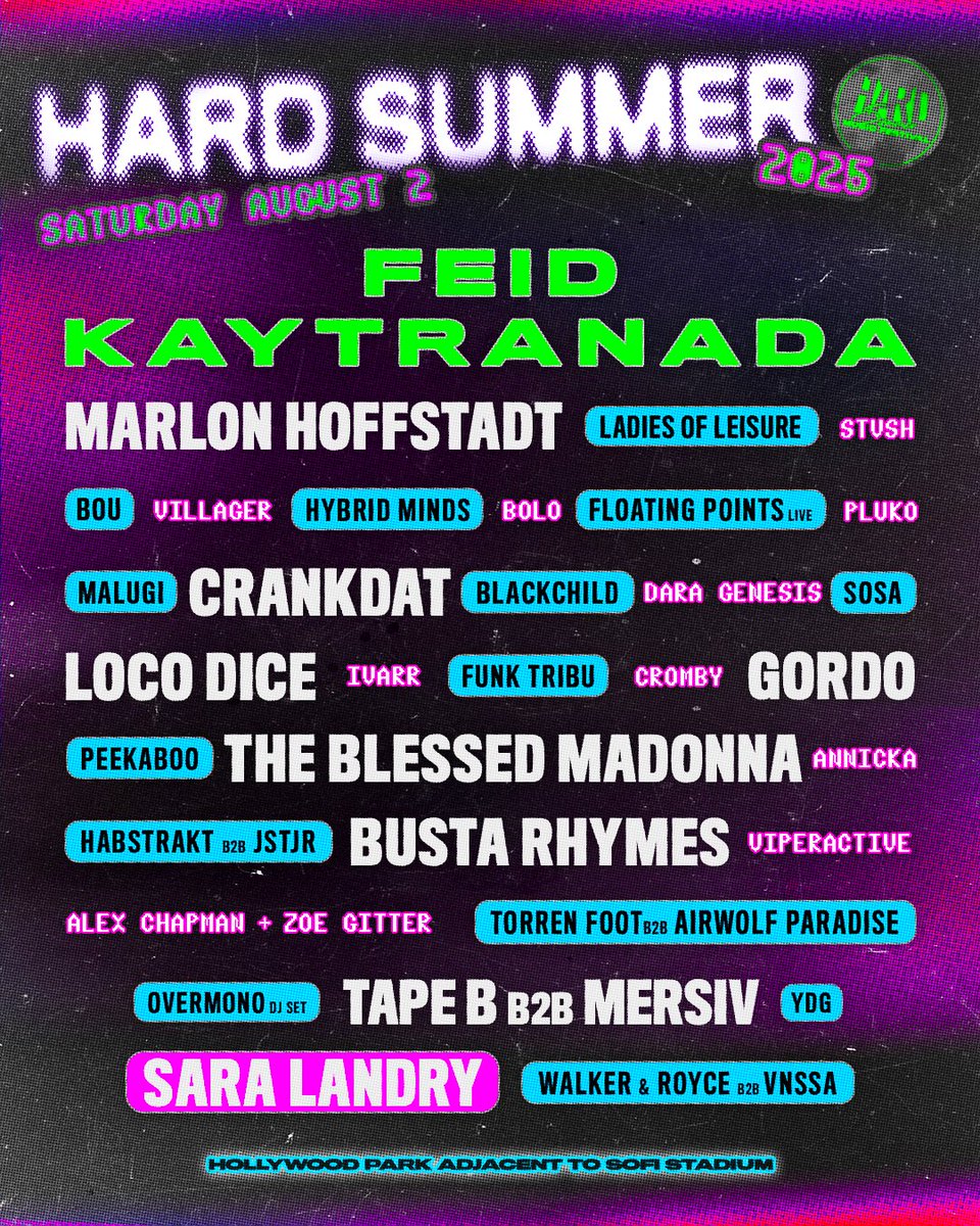 HARDFEST's tweet image. did somebody ask for the full lineup for HARD Summer 2025? 🆒✌️💦💚
say hello to:
@BarryCantSwim
Ki/Ki b2b Dj Gigola
@BustaRhymes
@fcukers__
Ladies of Leisure