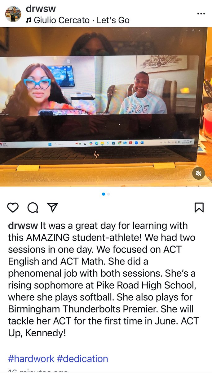Thank you so much Dr. West for my one on one ACT prep sessions. I’m already looking forward to my next sessions and the ACT in June📚🎓!  #Goals #NeverSettle 

#ACTPrep #StudentAthlete #Classof2028 <a href="/ExtraInningSB/">EXTRA INNING SOFTBALL</a> <a href="/LineDsoftball/">Line Drive Media</a> <a href="/IHartFastpitch/">I❤️Fastpitch</a> <a href="/CoastRecruits/">Coast 2 Coast Recruits</a>