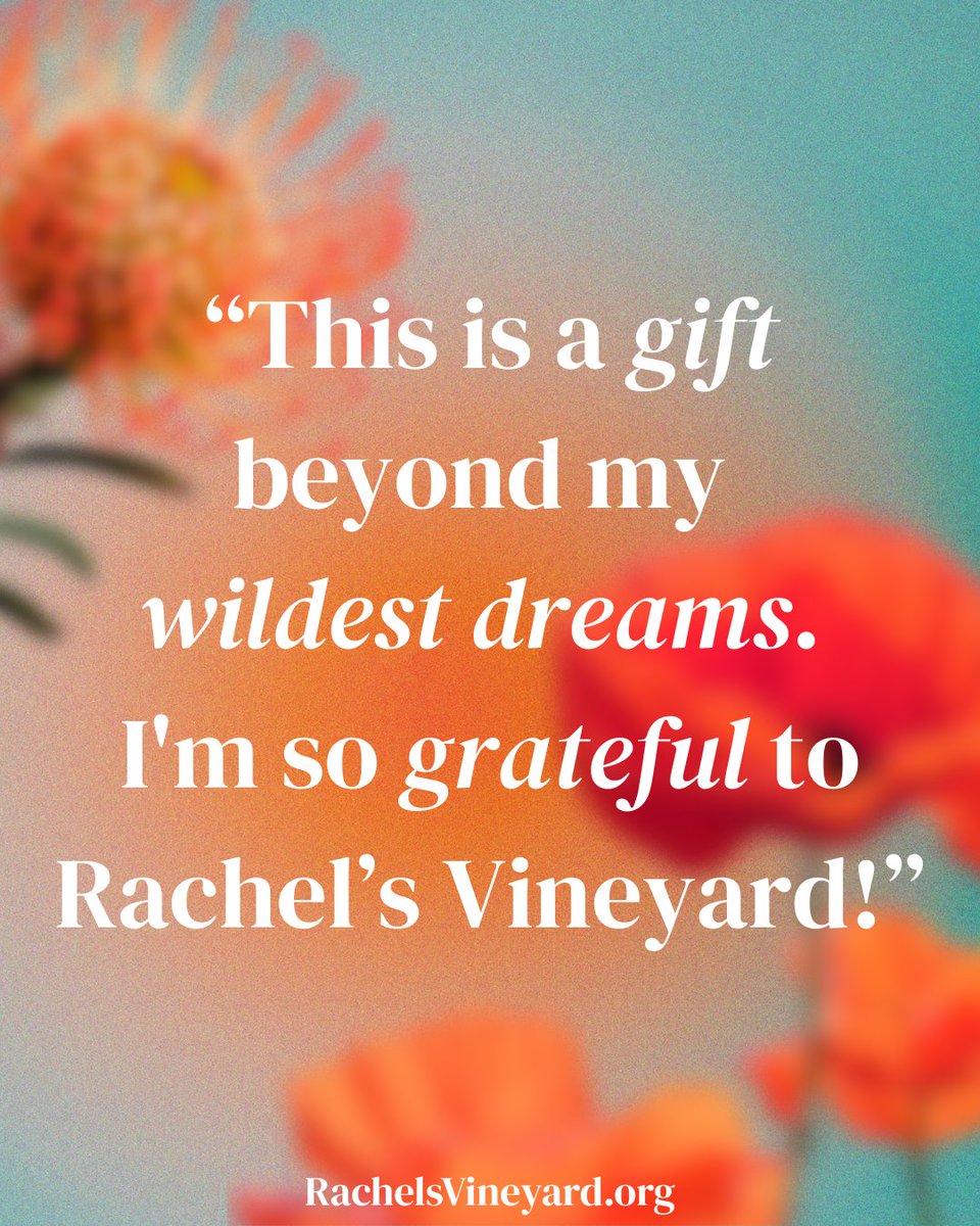 RVHealing's tweet photo. Experience the gift of healing at Rachel's Vineyard 🧡❤ https://t.co/0y9BRAX1pM