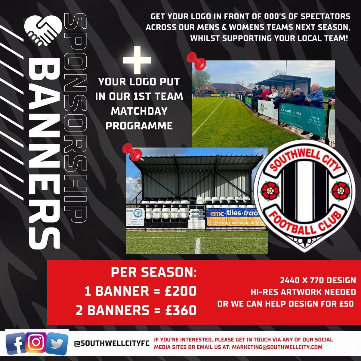 We all know, not very often you get anything for free; running a football club unfortunately isn’t free. We are always on the lookout for anyone who may be willing to support a local team. If this could be you, please get in touch. All support is always greatly appreciated. 🙏🏻