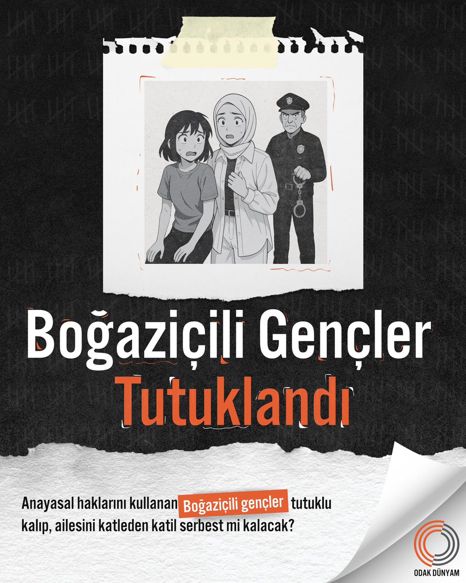 Anayasal haklarını kullanan Boğaziçili gençler tutuklu kalıp, ailesini katleden katil serbest mi kalacak?

<a href="/UniBogazici/">Boğaziçi Üni.</a> 

AdilYargıPaketi İstiyoruz