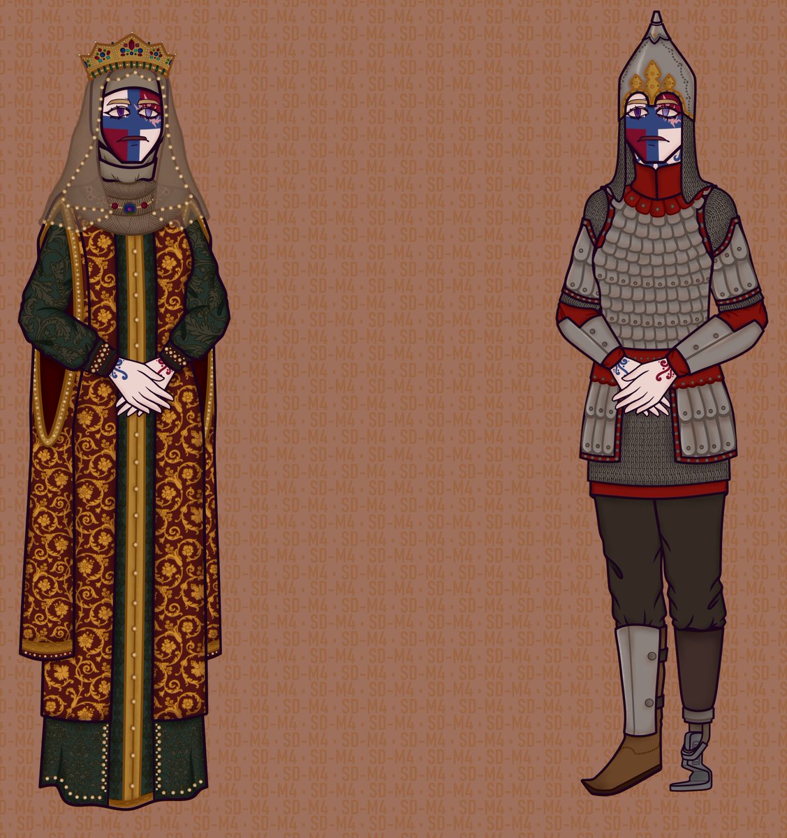 3n0utik_sadust's tweet image. About 5 years ago, I already drew art with a lot of details... I was gaining strength and finally i draw it again. Now I will gain strength over the next 5 years. And here is a wonderful fem Russian Kingdom for you 😇🌺🌷
#Countryhumans #Russian_Kindgom #RK #art