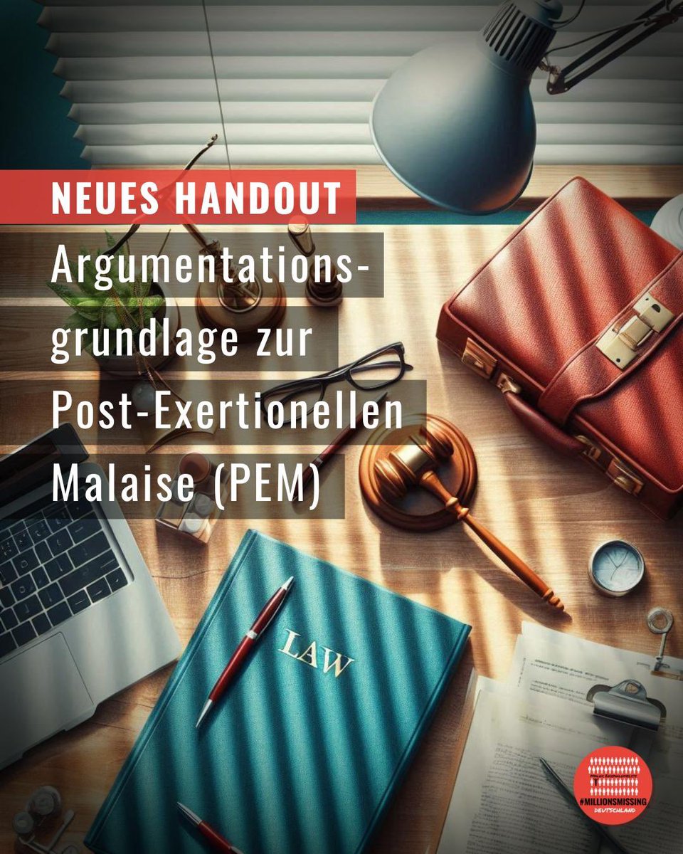📄 Neues Handout |Argumentationsgrundlage zur Post-Exertionellen Malaise (#PEM) 

Immer wieder erreichen uns Anfragen zu medizinischen Gutachten, Gerichtsverfahren und der Einordnung von ME/CFS. Der Schlüssel liegt jedoch nicht im Krankheitsnamen, sondern im Verständnis eines