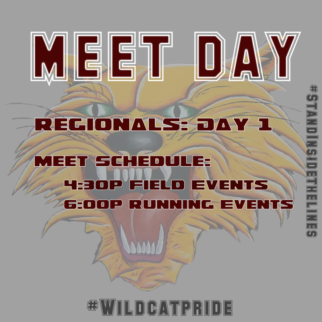 It’s Regional Time!  Tonight will be finals for Girls HJ, Girls SP, Boys Disc, and G4x800. Top 4 will qualify to the State Meet in Columbus. All other races will be semi-finals with top 8 moving to Friday. Follow at:
milesplit.live/meets/680252

#WildcatPride