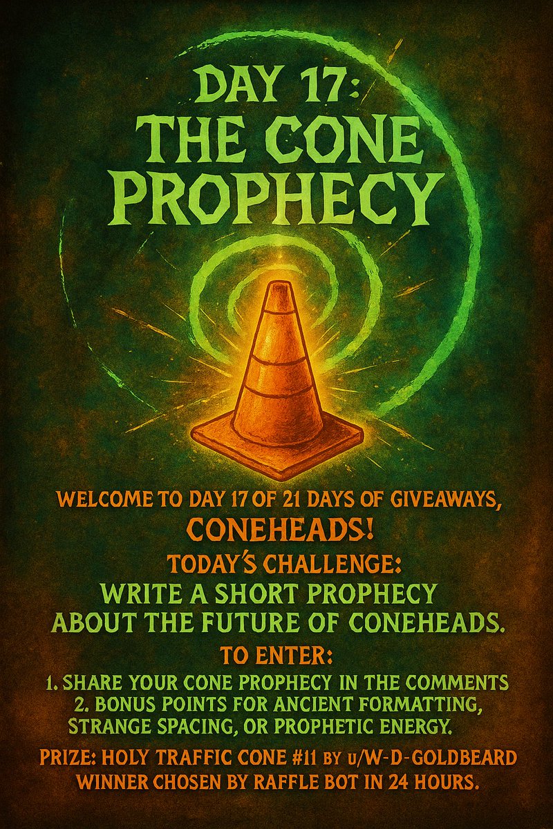 Come share your Cone prophecy for a chance to win!

reddit.com/r/ConeHeads/s/…