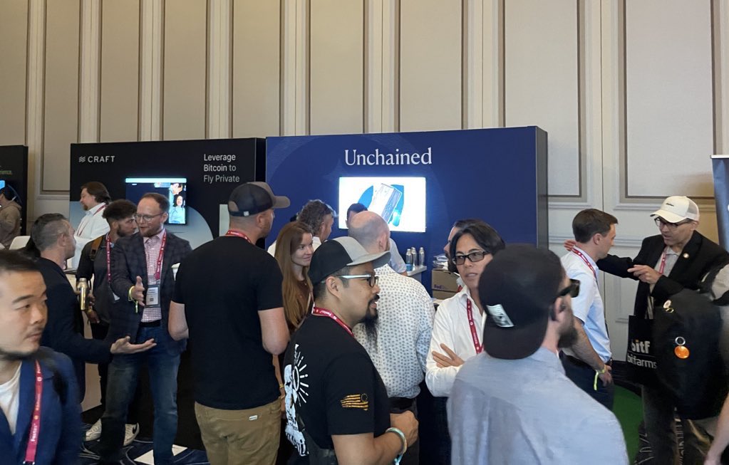 Consistently one of the best (and busiest) booths at the conference year after year. 

Signal is high. Vibes are high. Time preference is unbelievably low.

Stop by our booth in the Enterprise Hall for some brand new shirts, golf balls, and of course, bitcoin education.