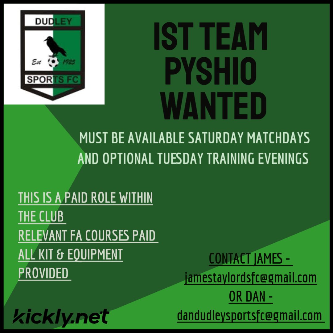 Looking to fill the following positions within the 1st team.
Come and get involved and play your part 
UTS🟢⚫️