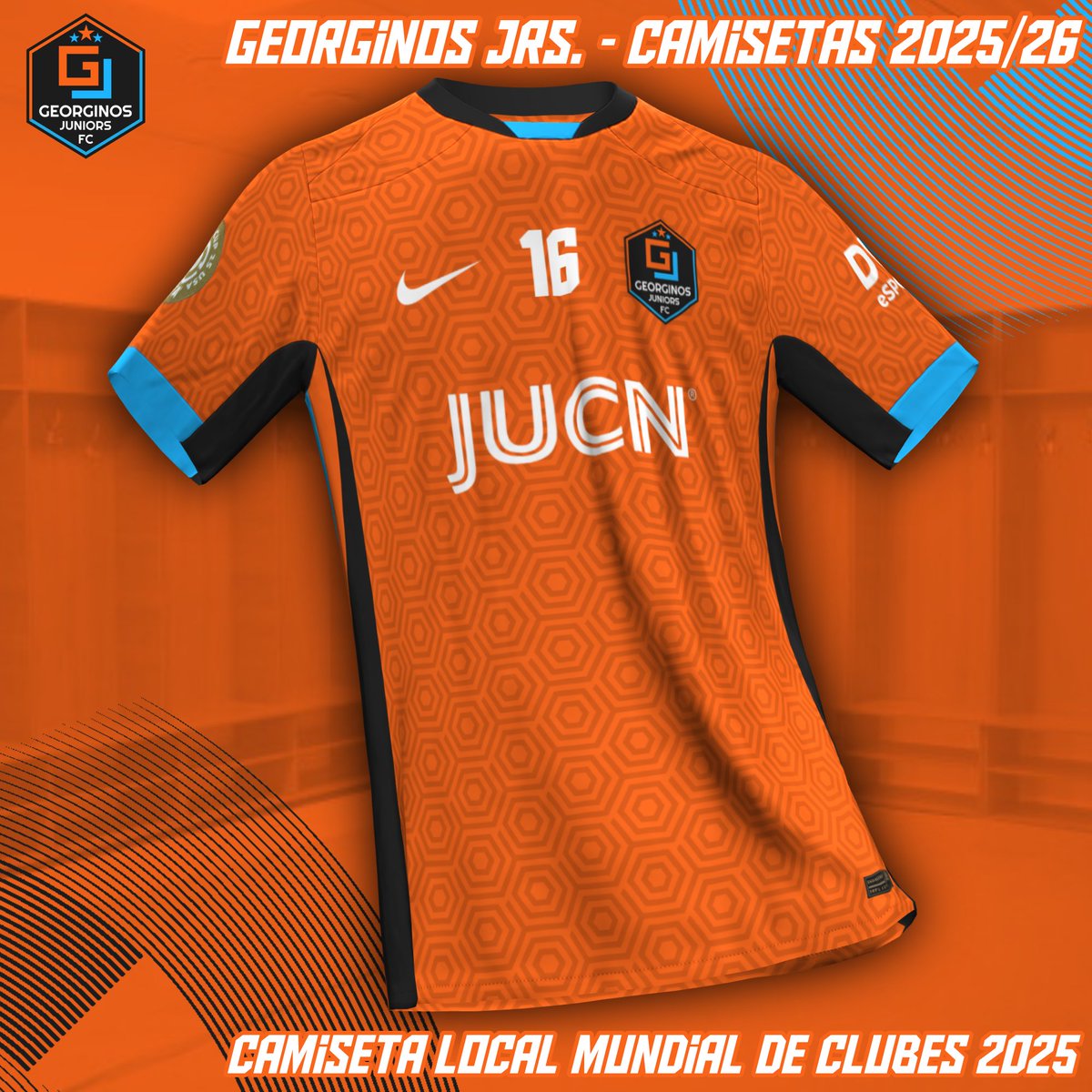 GeorginosJrsFC's tweet photo. 🚨Camiseta Local CWC🚨

Les presentamos a todos... ¡Nuestra Camiseta de Local para el Mundial de Clubes!

El Naranja se mantiene como el color principal, con detalles en negro y azul y un patrón de hexágonos en toda la camisa.

#LosJuniorsXElMundo https://t.co/C6lb67DbML