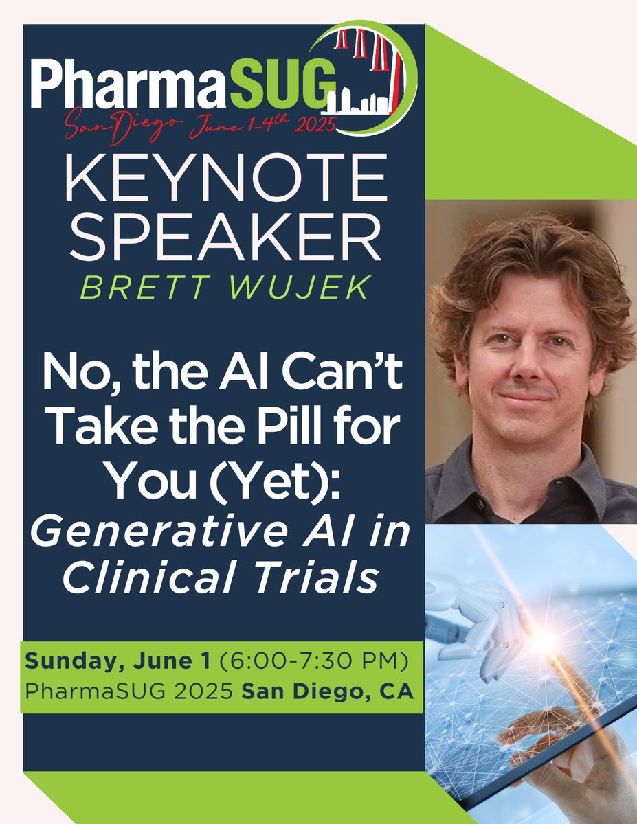 PharmaSUG (@pharmasug) on Twitter photo From streamlining data standardization to accelerating analysis and enhancing decision-making, Brett Wujek (<a href="/SASsoftware/">SAS Software</a>) will share practical insights, real-world use cases, and important caveats around governance, bias, and privacy. 🔗 Don't miss it: pharmasug.org/conferences/ph… From streamlining data standardization to accelerating analysis and enhancing decision-making, Brett Wujek (<a href="/SASsoftware/">SAS Software</a>) will share practical insights, real-world use cases, and important caveats around governance, bias, and privacy. 🔗 Don't miss it: pharmasug.org/conferences/ph…