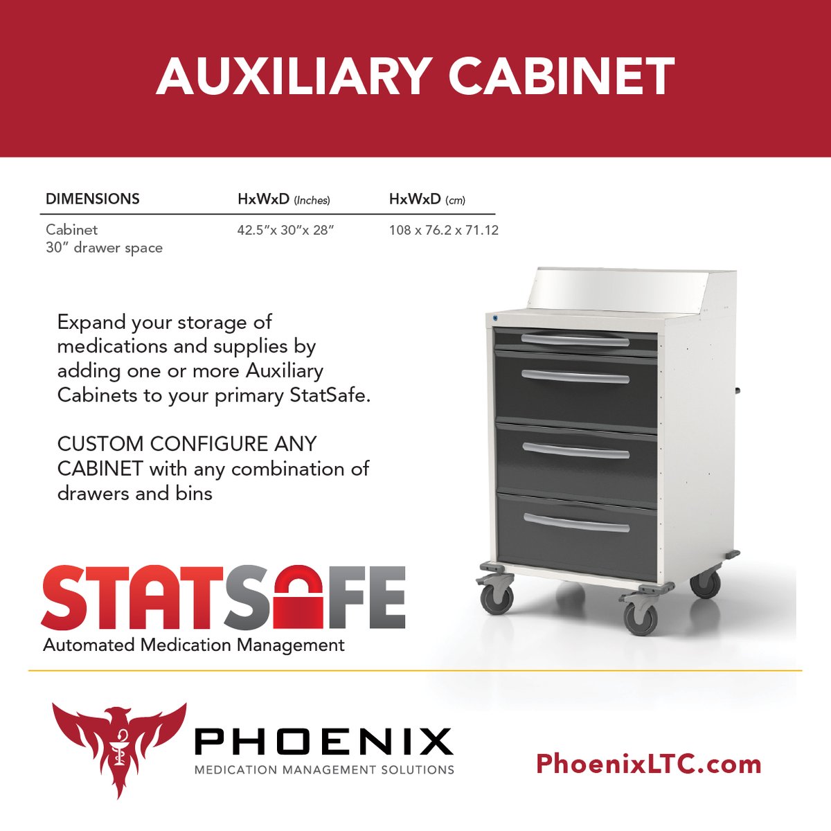 PHXMedMgmt's tweet photo. Running out of secure space? π¦
#PhoenixLTCβs Auxiliary Cabinet is the perfect sidekick to your primary #StatSafe! From #narcotics to maintenance #meds, itβs built to keep your inventory organized & secure π.
Unlock smarter storage β https://t.co/BfcKUypiwG
#medicationsafety https://t.co/GSxMTeSE55
