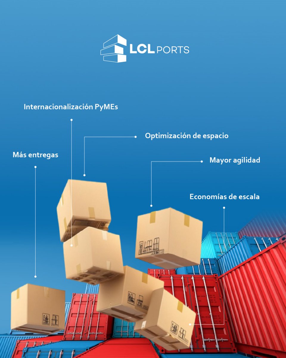 🔹 En #LCLPorts te ayudamos a llevar tu carga más lejos 🌍

Consolidamos carga LCL para que disfrutes de:

✔️Optimización de espacio
✔️Más entregas
✔️Internacionalización PyMEs
✔️Economías de escala
✔️Mayor agilidad

¡Movemos tu mundo! 🚢📦