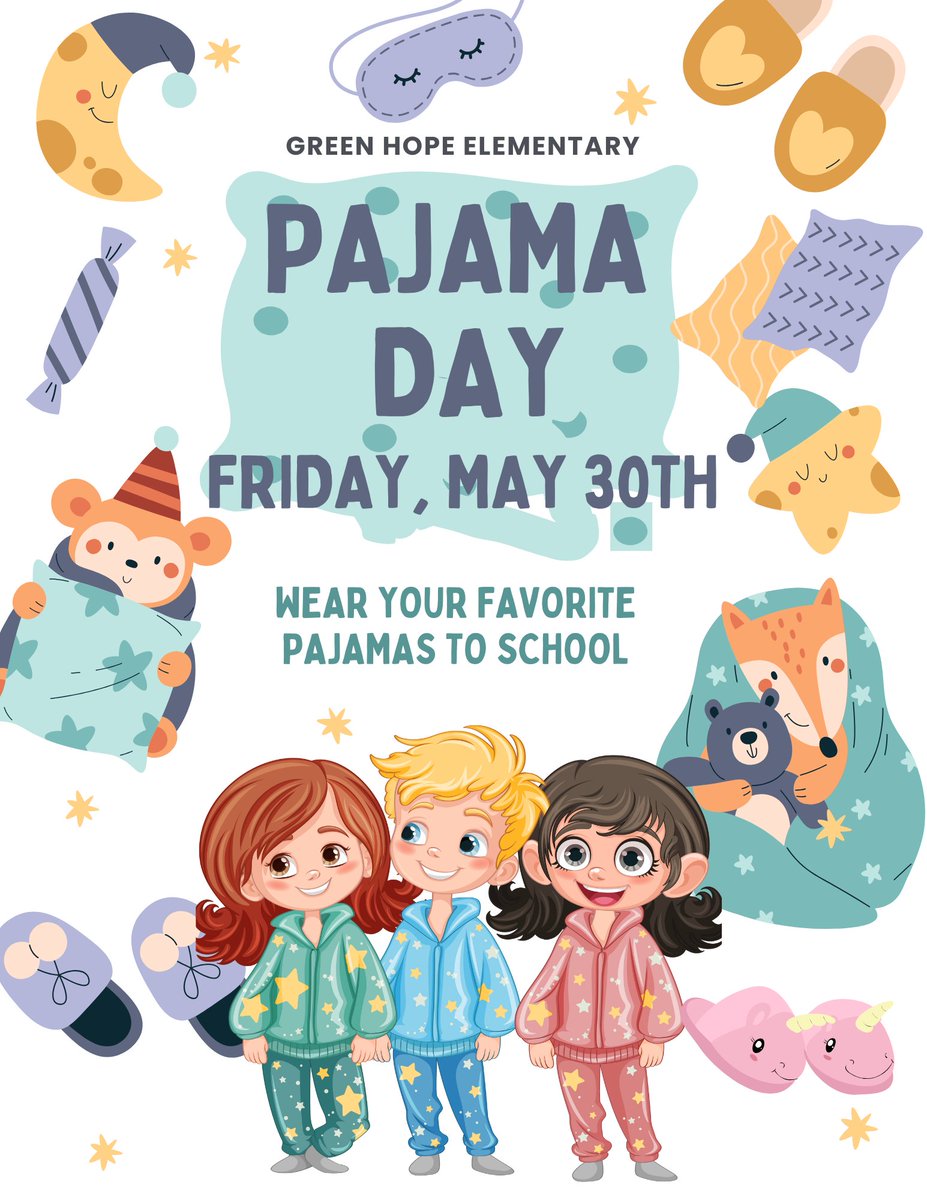 Friday is PJ day!!!! Wear your favorite pj's to school!