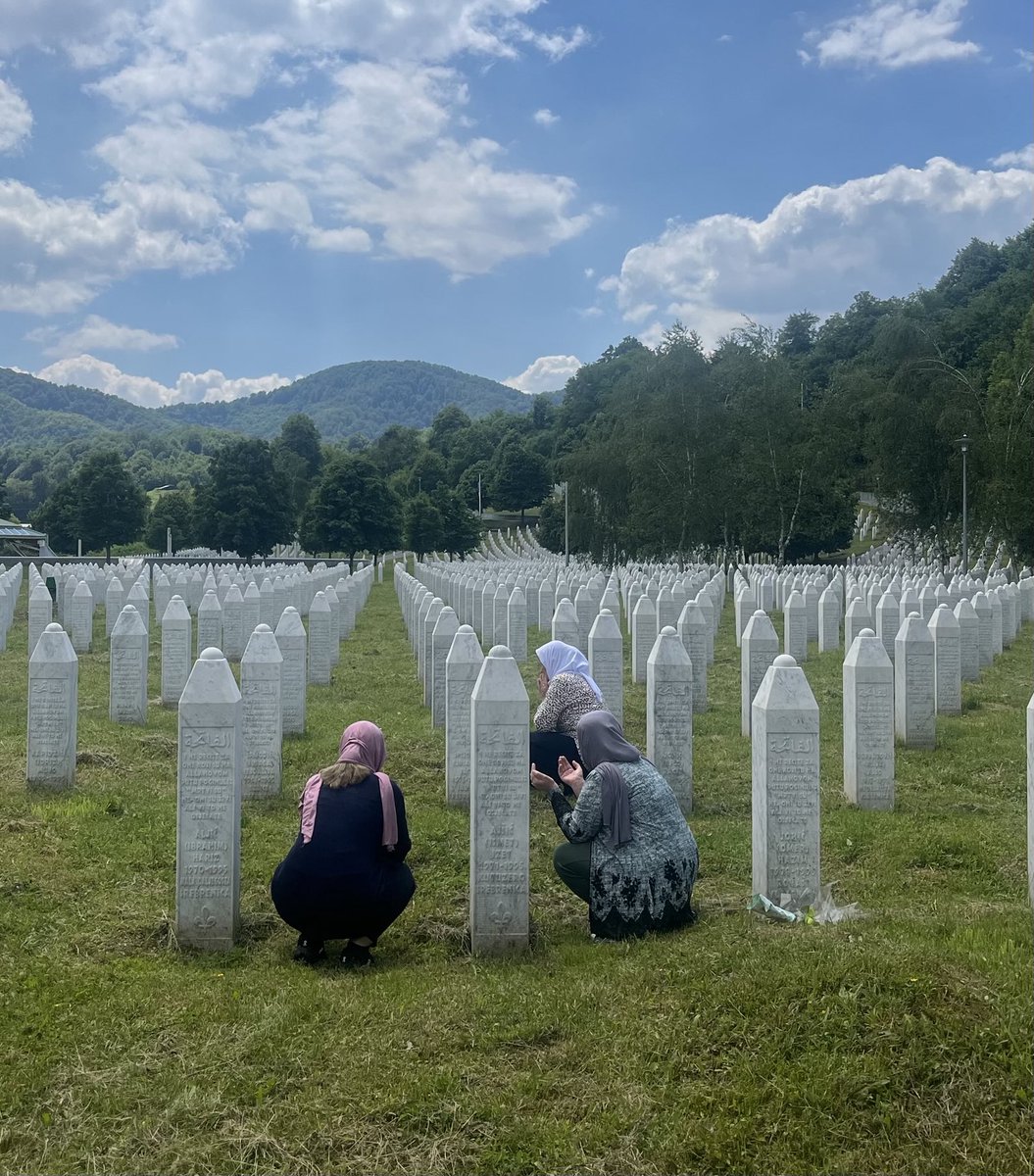 July 11 2025 will be the 30th anniversary of the Srebrenica genocide in Bosnia when over 7,000 were killed. Bodies are still being found. This was the scene at the memorial today.