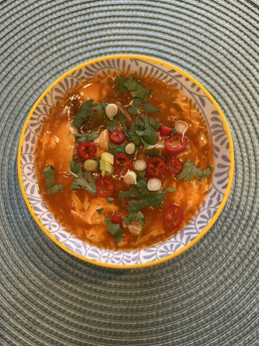 Made Hot &amp; Sour soup for dinner - very spicy! 🥣🍤🌶️🌶️🌶️🌶️🌶️🔥🥵