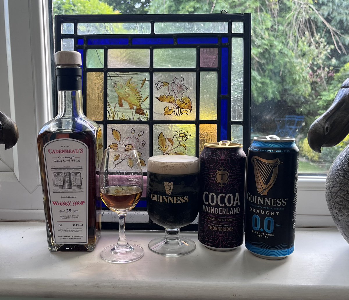 I’ve got the boys round to try this recent auction purchase. They’re not saying much! 
It might be anathema to many of you but I’ve cut the <a href="/thornbridge/">Thornbridge Brewery</a> Cocoa W with the excellent Guinness Zero … busy day tomorrow. Works really well as a hauf ‘n hauf.