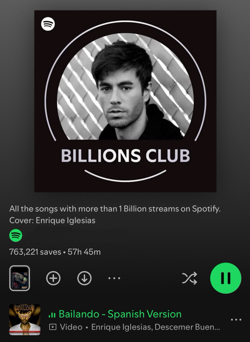 Thanks for bringing Bailando to the Billions Club! 🙏🙏🙏 <a href="/Spotify/">Spotify</a> open.spotify.com/playlist/37i9d…