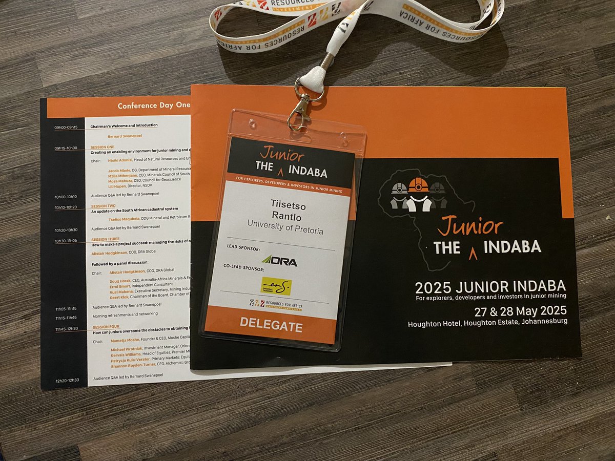 Tiisetso_Rantlo's tweet image. Attended #JuniorIndaba2025 as Director of EILA @UPLawFaculty, a timely, relevant, &amp;amp; thought-provoking.
Some key topics:
📌 Policy &amp;amp; legal shifts
📌 African cadastral system
📌 ESG challenges
📌 Risk &amp;amp; finance in mining
Congrats to the organisers!
#Mining #ESG #AfricaMining #EILA
