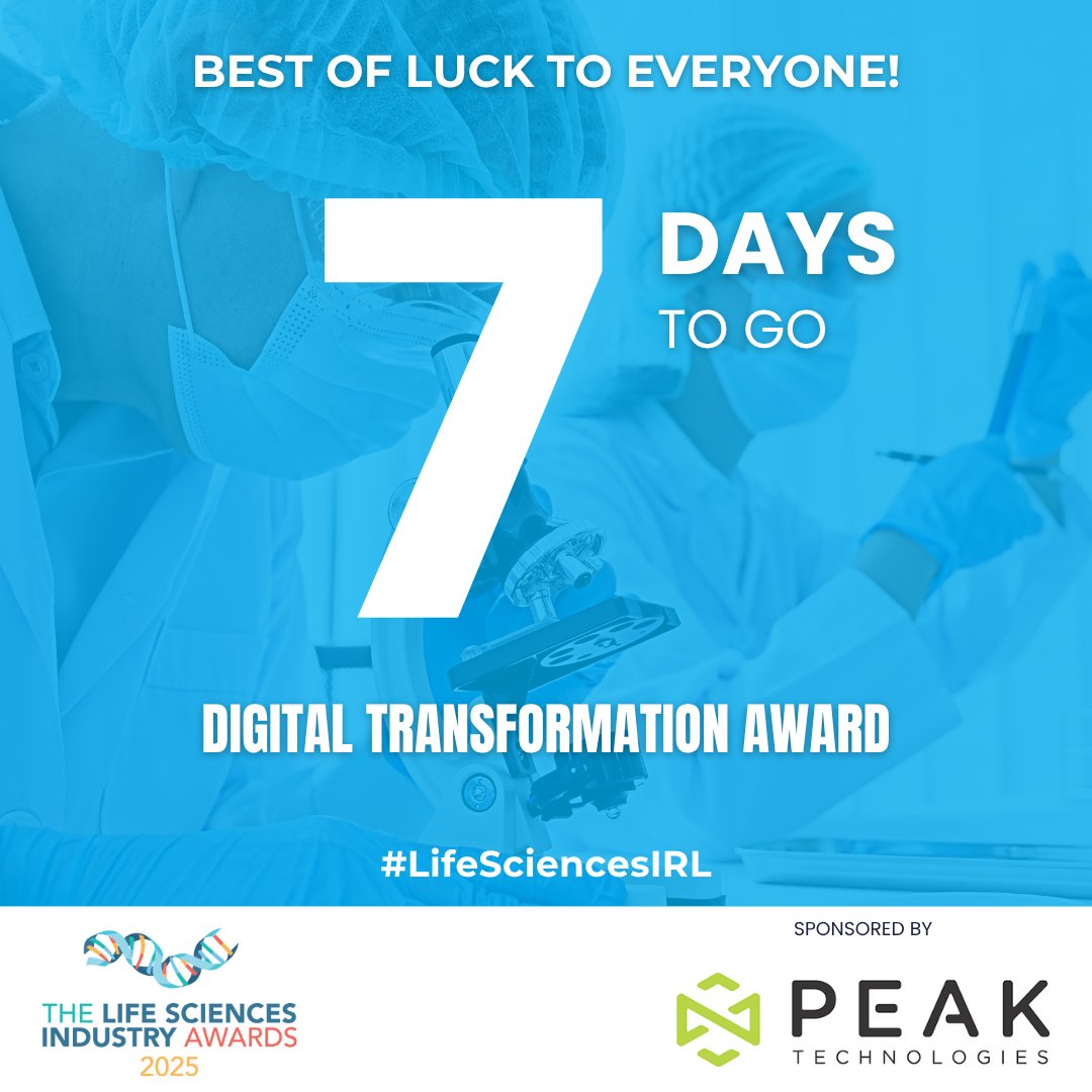 The team at Peak Technologies is excited to discover who will take home the coveted awards at the LSIA 2025 on June 5th, 2025 at Crowne Plaza Hotel, Santry.

Best of luck to all finalists, especially those in our sponsored award – Digital Transformation Award.

#LifeSciencesIRL