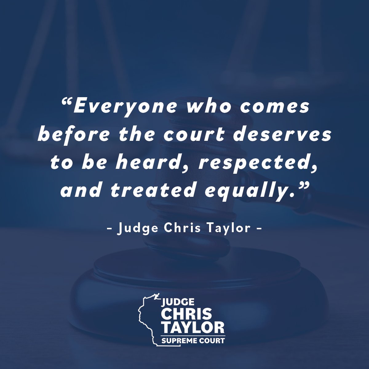 "Everyone who comes before the court deserves to be heard, respected, and treated equally." 

Judge Taylor's commitment to fair, independent, and impartial justice has guided her throughout her judicial career and it's why we need her on the Wisconsin Supreme Court.