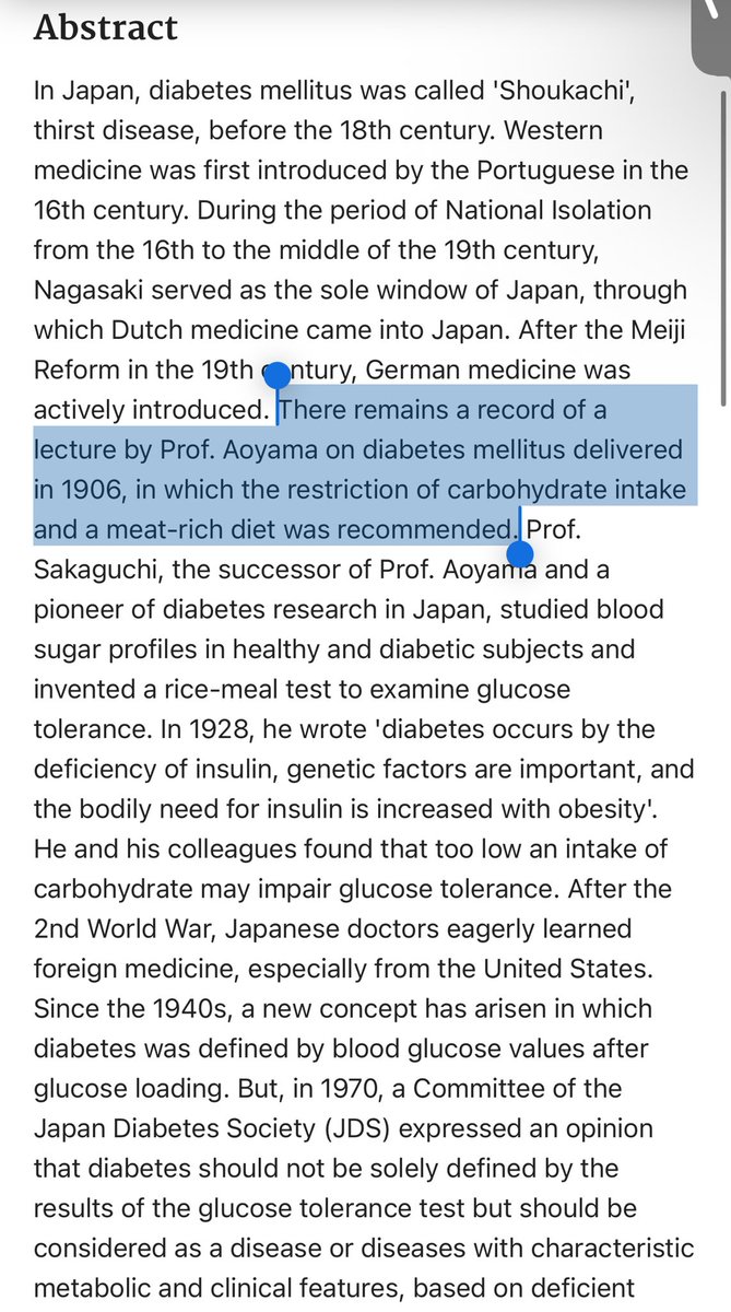 MEATritionCom's tweet photo. Japan 1906: meat rich diet to cure diabetes @SBakerMD https://t.co/LnGZ9Cm5E9