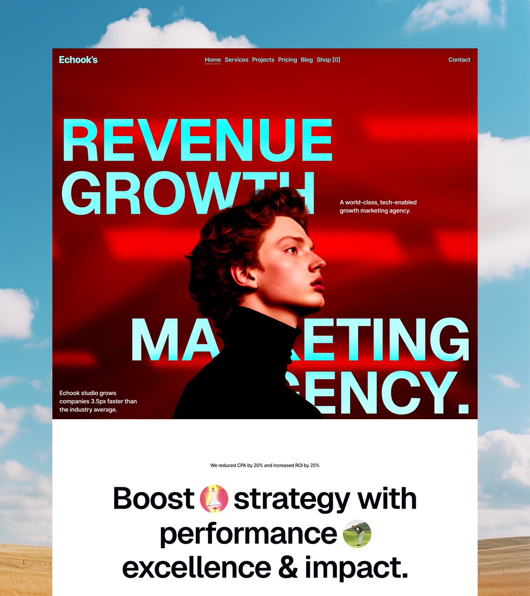 First look at marketing agency home page

Any thoughts?