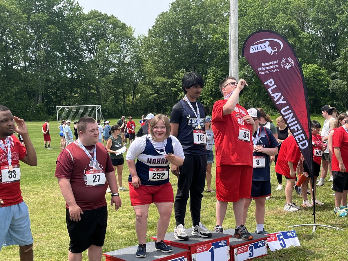 Congratulations to our Unified Track athletes who placed first today at the state Unified meet!   Grace, Gabe and Shashank!