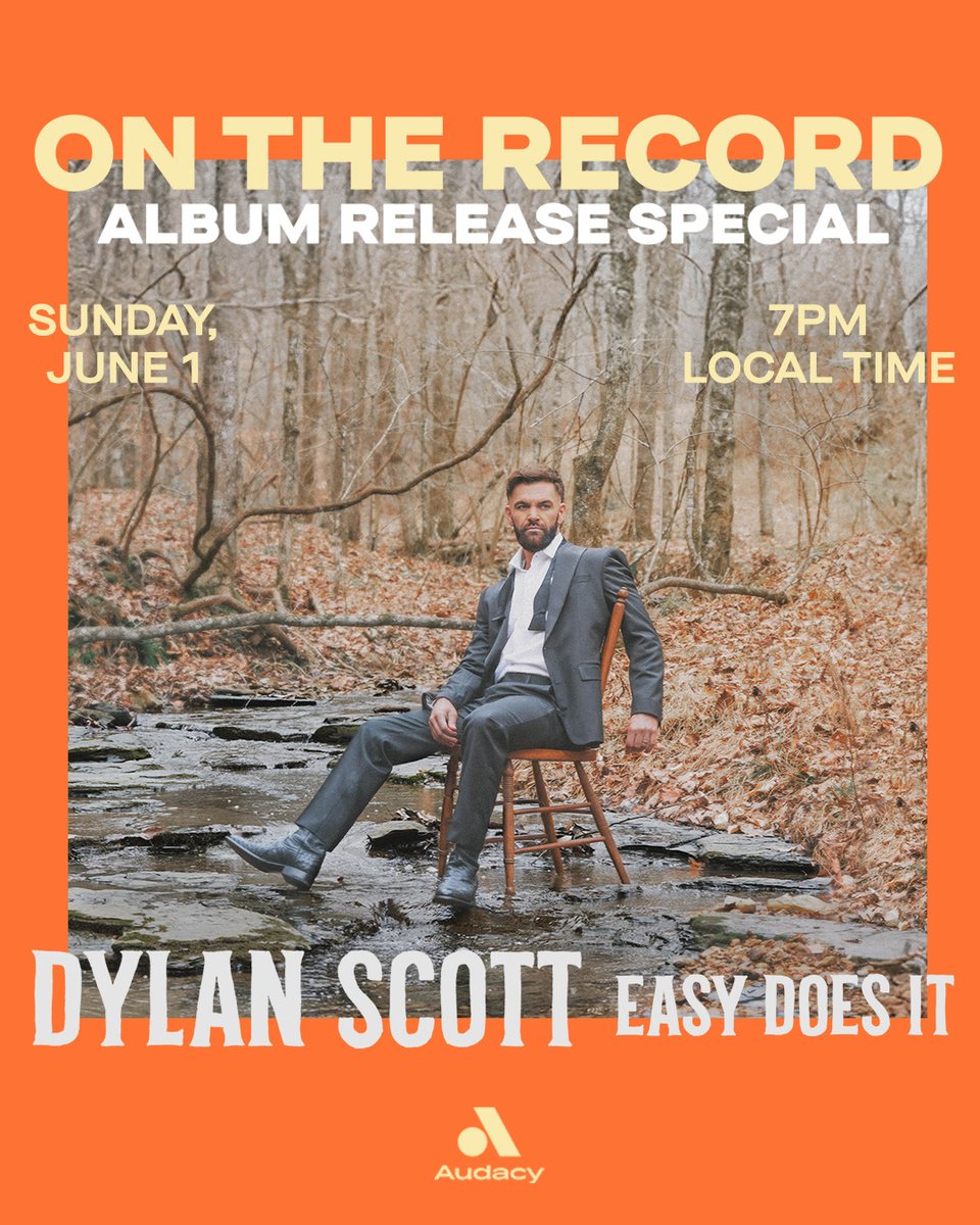 Tune into <a href="/DylanScottCntry/">Dylan Scott</a> : On The Record' as we go through the tracks of his new album 'Easy Does It' to celebrate the release. Don't miss it on Sun, 6/1 at 7p!