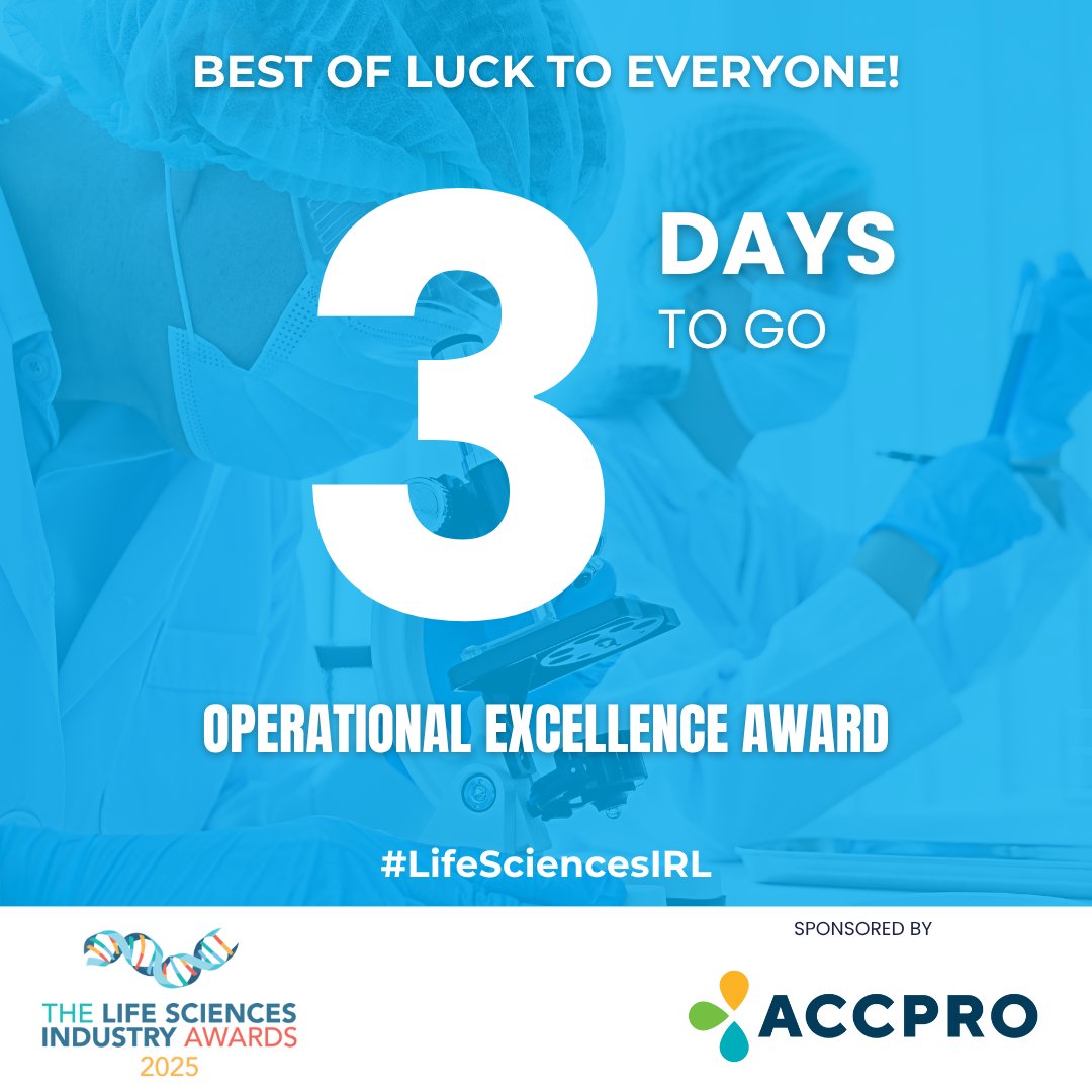 The team at ACCPRO is excited to discover who will take home the coveted awards at the LSIA 2025 on June 5th, 2025 at Crowne Plaza Hotel, Santry.

Best of luck to all finalists, especially those in our sponsored award – Operational Excellence Award.

#LifeSciencesIRL