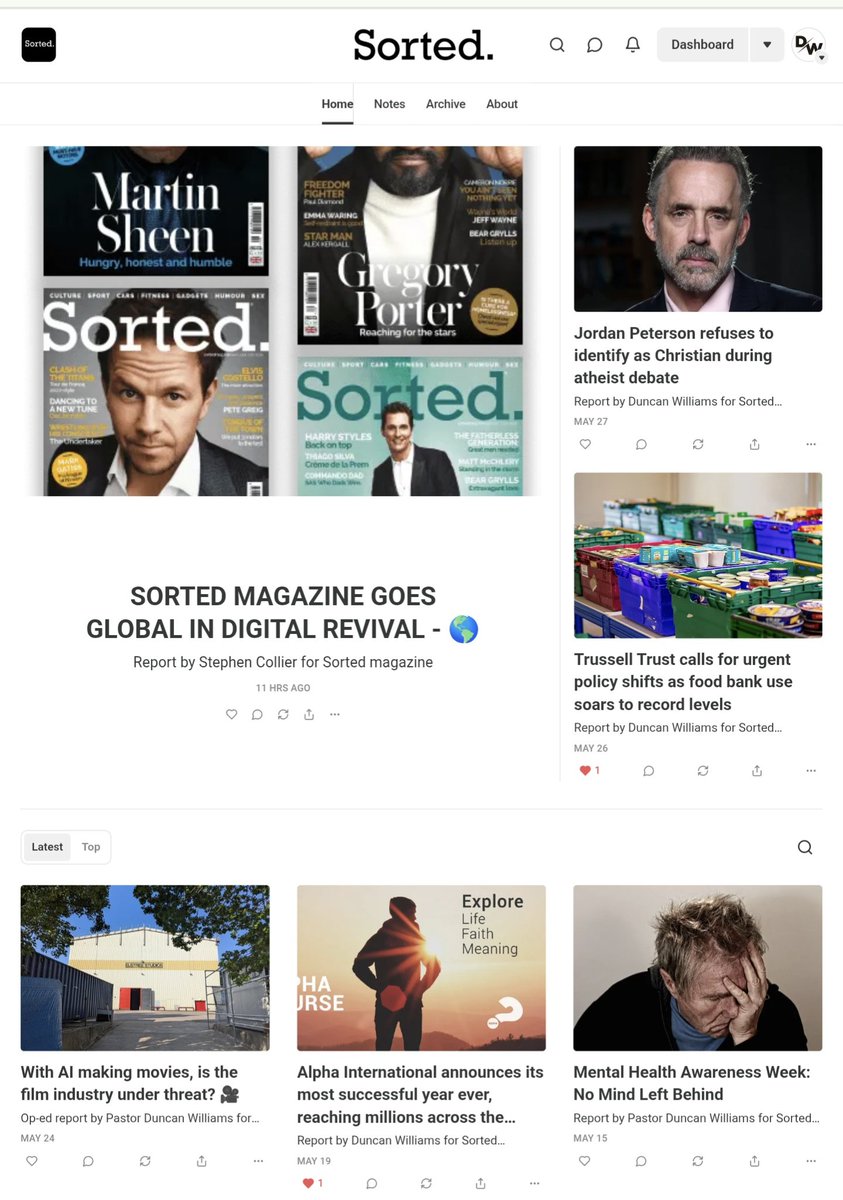 Sorted magazine tweet media