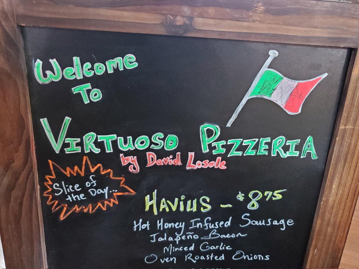 PWPLive's tweet photo. Our good friends at @VirtuosoPizza23 made a special pizza today in honor of the boss, Chris Havius!

Go grab a slice while you can, on your way to PWP's 20th Anniversary Spectacular tonight!! https://t.co/Onr01mw4iA