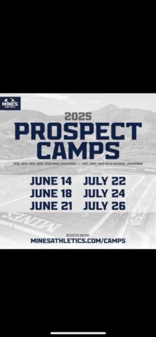 Malik Glenn (@malik1glenn) on Twitter photo Thank you <a href="/CoachA1998/">Zack Aschemann</a> for the camp invite! I am excited to showcase my abilities at the camp, and learn more about <a href="/MinesFootball/">Mines Football</a>.
<a href="/CoachHudsonPC/">Coach Hudson</a> <a href="/pinecreek_fb/">Pine Creek Football</a> <a href="/IamCoachJuice/">Kerry Sloan</a> Thank you <a href="/CoachA1998/">Zack Aschemann</a> for the camp invite! I am excited to showcase my abilities at the camp, and learn more about <a href="/MinesFootball/">Mines Football</a>.
<a href="/CoachHudsonPC/">Coach Hudson</a> <a href="/pinecreek_fb/">Pine Creek Football</a> <a href="/IamCoachJuice/">Kerry Sloan</a>
