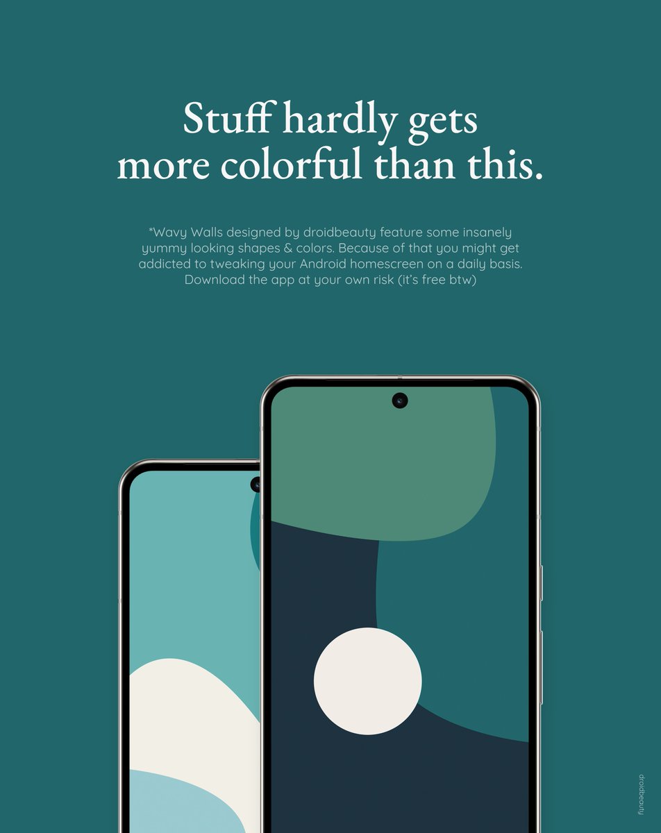 droidbeauty's tweet image. You know what? It's time to bring some color into your homescreen

Yes, I'm talking to you. Wavy gets 5 new walls. I also call 'em woahpapers. They're great 😛

→ bit.ly/WavyWallpapers

#wallpaper #theme #androidtheme #setup #design #minimal #materialdesign