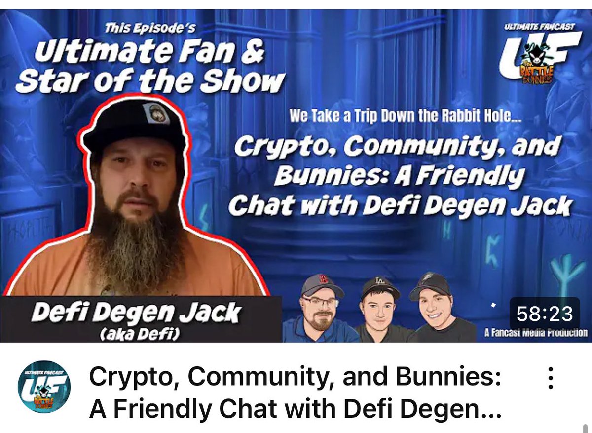 🌟 <a href="/ultimatefancast/">Ultimate Fancast</a> Watch Party Tonight at 7:30 PM Featuring…

<a href="/DEGENJackCrypt1/">Defi Degen Daddy</a> 👑🐉🎉

Hop in - grab some carrot mead - &amp; learn about Jack's Story. 🥕🍺

(Discord 🔗 is in the bio!)✨

#FluffleFam #Community