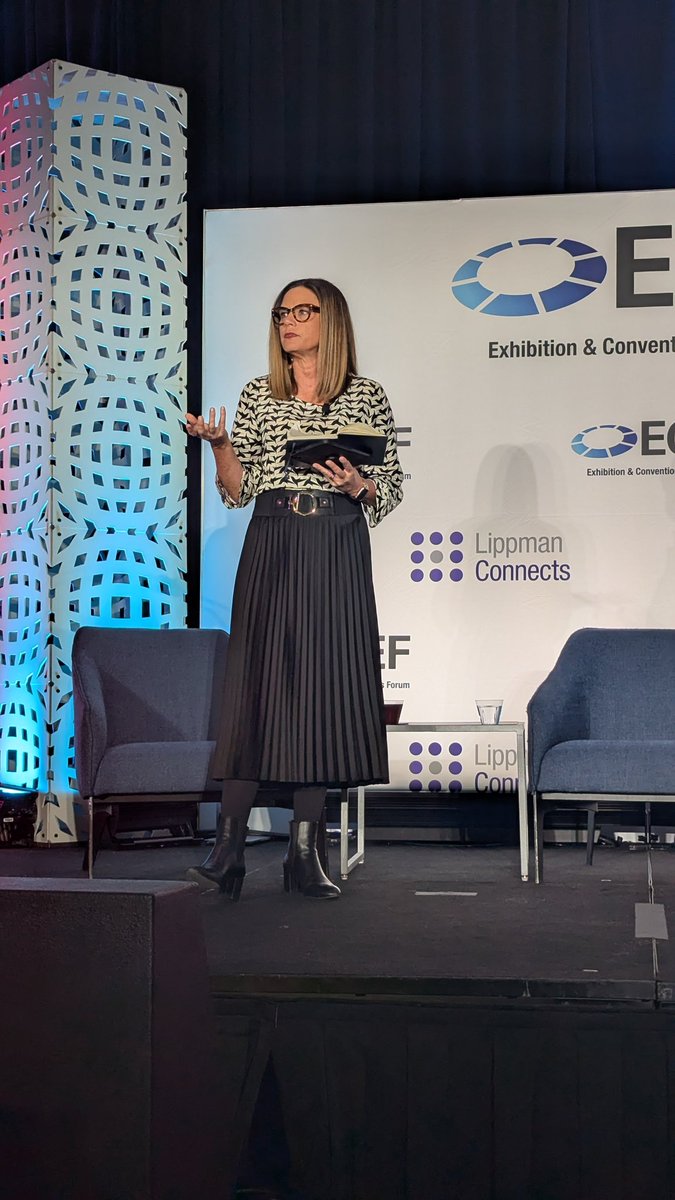 Hardcastle urges organizers to ask themselves: how can we lean into the challenge of giving our audiences the same memorable experience that Davos gives theirs? #ECEF2025