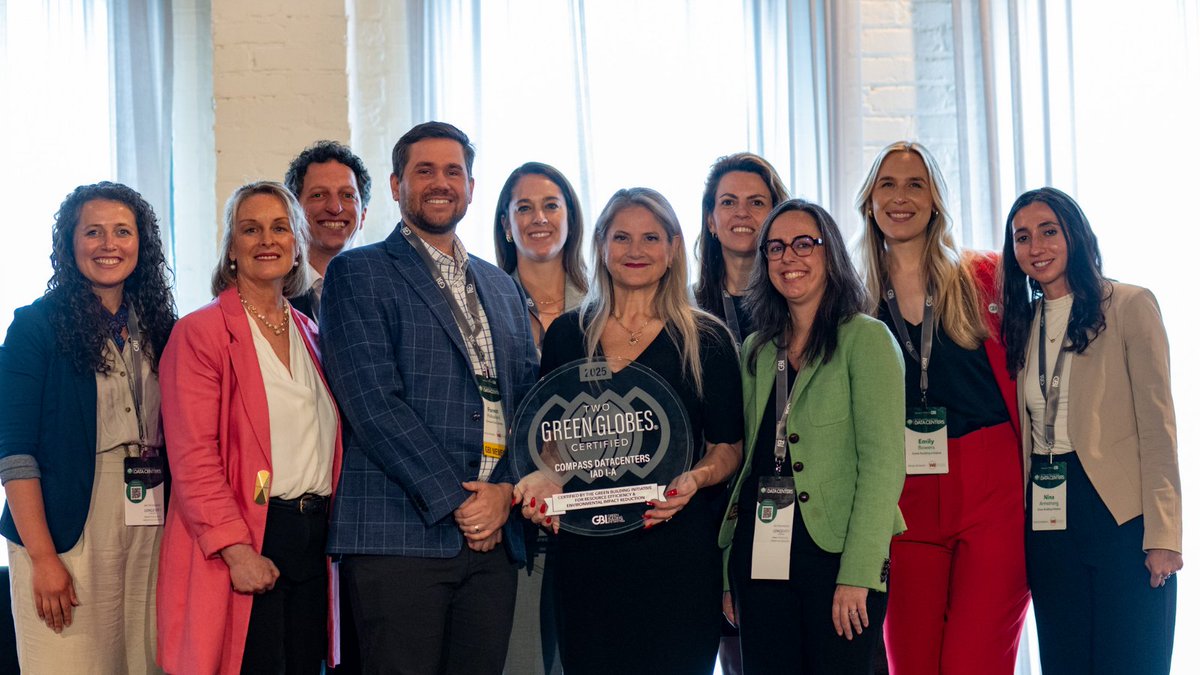 CompassDCs's tweet photo. Good day for #sustainable buildings! 
We partnered with @TheGBIorg to launch the new #GreenGlobes Data Center Campus Certification. Our DFW, PHX, Chicago &amp; Meridian campuses will be first to pursue it &amp; Leesburg got Green Globes Two certified. Learn more: https://t.co/54whdcyKhB https://t.co/98zlPOu3Rb
