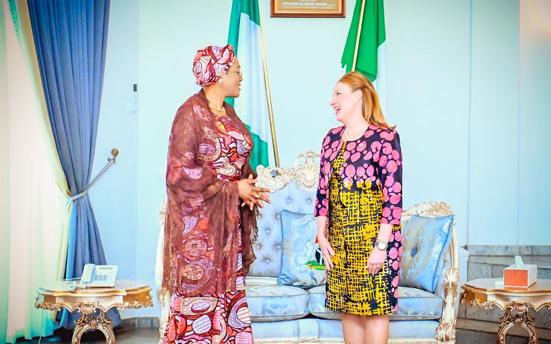 The First Lady of the Federal Republic of Nigeria, Senator Oluremi Tinubu played host to the Ambassador of Finland to Nigeria, Her Excellency Sanna Selin at the State House Abuja on Wednesday 28th May 2025.