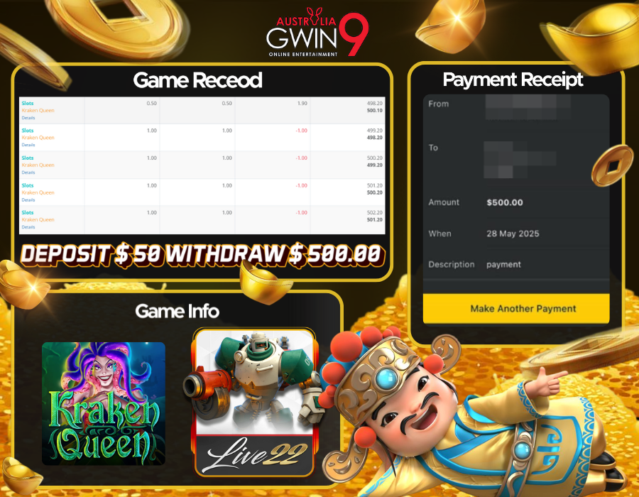 VIPGwin9_AUD's tweet photo. 🇦🇺Gwin9aus Player Withdrawal Record🇦🇺

🌟Platform : Live22
🎰Game : Kraken Queen
💥Deposit : $50
🥳Withdraw : $500.00

Still Looking For Fun ? Here Have A Best Choice For You.🥰
Try This Game And You Could Be The Next
Winner!😍

♥️Website: https://t.co/AkosbsOvLQ https://t.co/c6ZhWupuHE