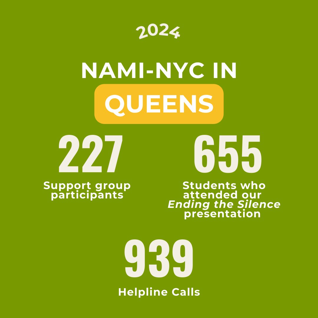 Queens deserves comprehensive mental health support! 💙 NAMI-NYC provides free services to families, but more investment is needed. We must fund family support to build a healthier, stronger community. 🏙️ #MentalHealthMatters #FundFamilySupport