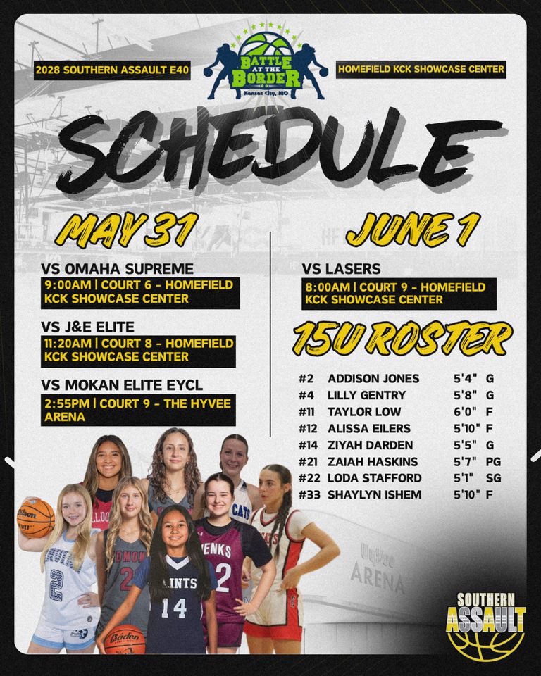 Come out and watch this weekend!
<a href="/lexdesir/">Lex Desir</a> <a href="/Elite40League/">Elite 40 League</a> <a href="/SoAssaultGBB/">Southern Assault Girls Basketball</a> <a href="/Coach_Ferg/">Keith Ferguson</a> <a href="/TulsaWBB/">Tulsa W Basketball</a> <a href="/EYGBasketball/">Southern Assault</a> <a href="/coachjvick1/">Coachjvick (new)</a> <a href="/mikemillsnc/">Mike Mills WBB College Recruiting</a>