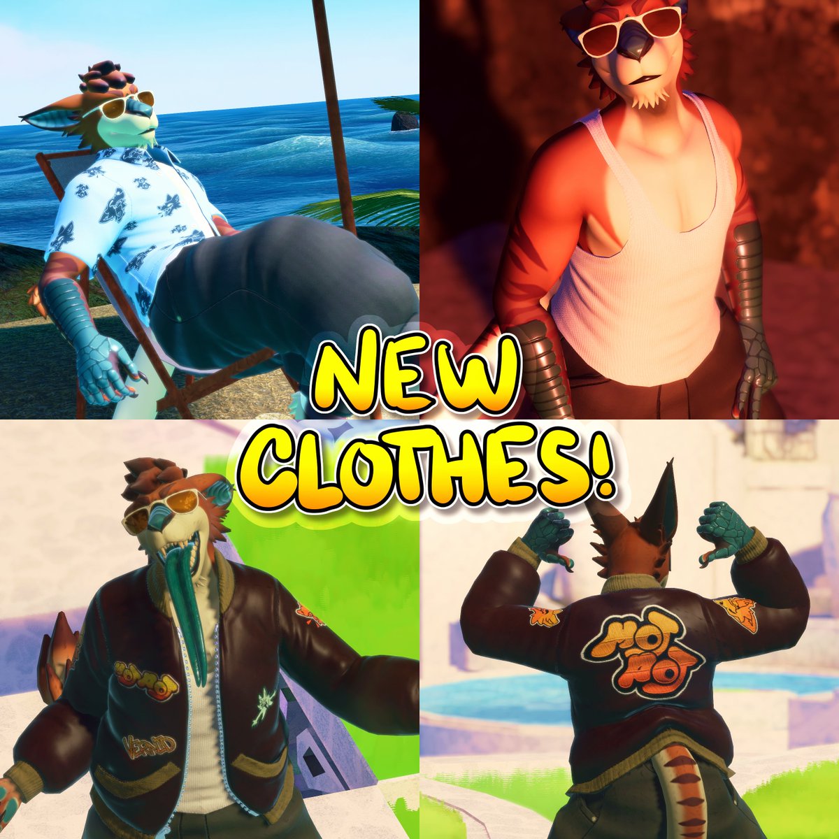 Hey! Im letting y'all know that the clothes are now released and apart of the vernid package, FOR FREE! 

Take advantage of the furality SOMNA sale with code "SOMNA" on both jinxxy and gumroad!

More footage coming soon!

jinxxy.com/MojPoj3d/produ…
mojpoj3d.gumroad.com