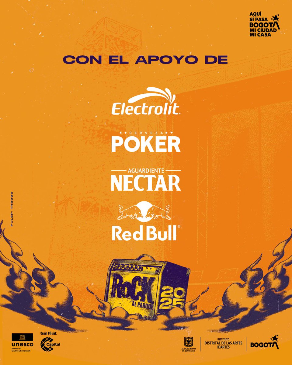 🔥 #RockAlParque2025 llega del 21 al 23 de junio al Parque Simón Bolívar con 56 bandas locales, nacionales e internacionales. 

Bogotá se confirma como la casa del rock. ⚡ Agéndese, el rock no espera. ¡Entrada libre! #BogotáLaCasaDelRock