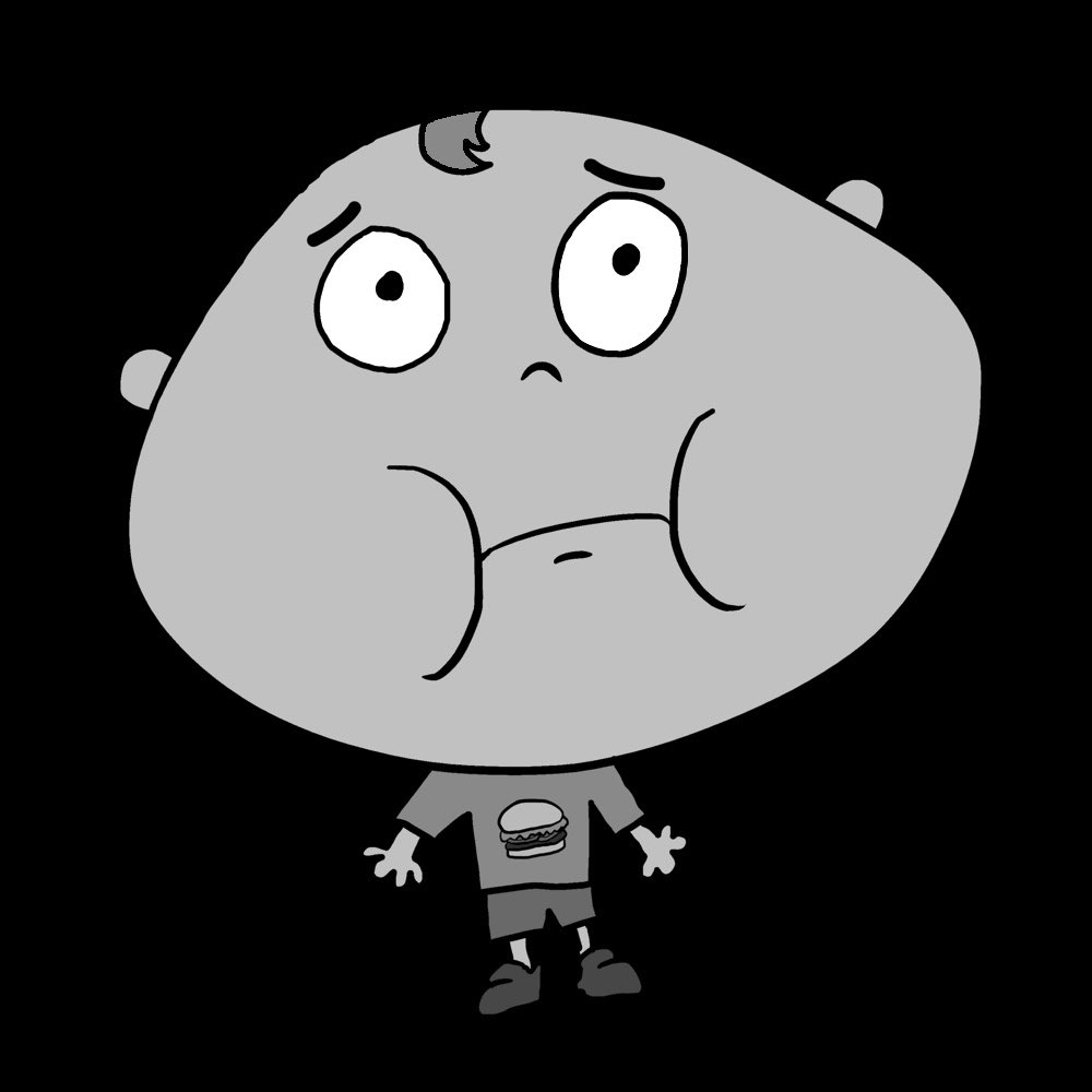 ghost_from_void's tweet image. New original character! His name is Stupid Big Head Dumb Idiot Burger Shirt Kid #artmoots #oc