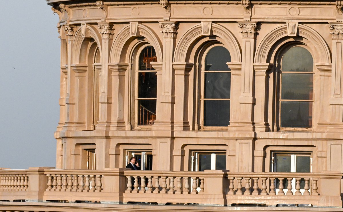 State Preservation Board official checks out broken windows on the Capitol Dome after heavy rains hit downtown this evening @TXCapitol  #txlege  Water reported in the Rotunda  <a href="/Madison_927/">Madison Yandell</a> <a href="/gromerjeffers/">Gromer M. Jeffers</a>