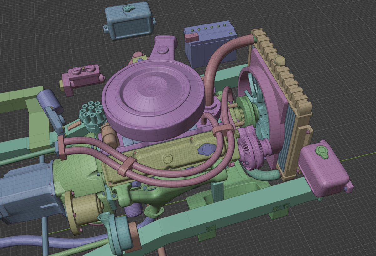 conifer_cone's tweet image. Plymouth Valiant 1971

苦労の甲斐あって、エンジン周りなんとか収まりました！

#blender